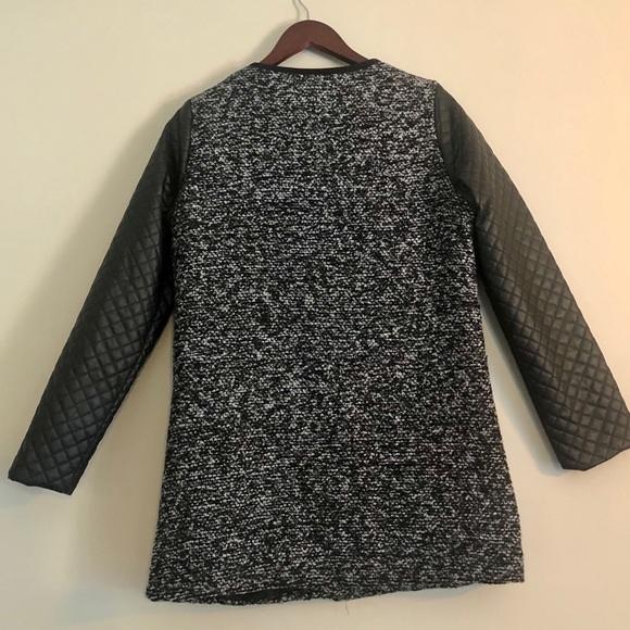 Tweed Pleather Coat - Picture 4 of 5